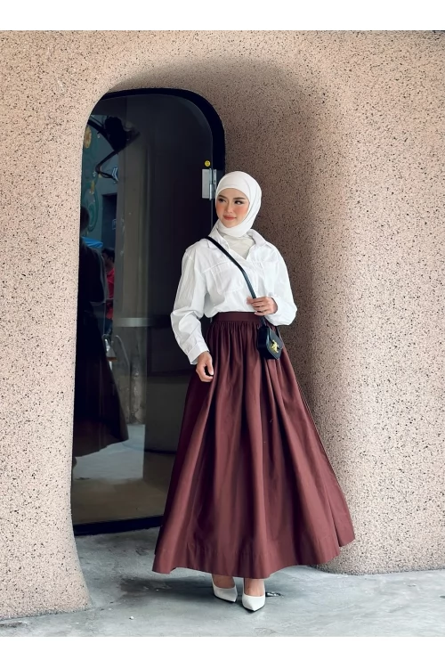Poplin Skirt 3.0 in Brown